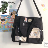Weiyinxing Canvas Women Handbags Shoulder Bags Nylon Ladies Tote Messenger Bag Oxford Handbag Cross body Bags for Girls Satchels
