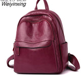 Weiyinxing Women Leather Backpack Designer Shoulder Bags for Women 2023 Back Pack School Bags for Teenage Girls Mochila Feminina