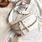 Weiyinxing Women's Fanny Pack High Quality Waist Bag Thick Chain Shoulder Crossbody Chest Bag Female Belt Bag Designer Brand Handbag