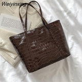 Weiyinxing Luxury Handbags For Women Fashion Stone Tote Shopper Designer Shoulder Bags Large Capacity PU Leather Travel Women's Bag