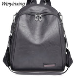 Weiyinxing Leather Famale Bag New Cowhide High Quality Travel Girls Backpack Korean Women Female Rucksack Leisure Student School Bag
