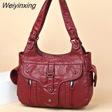 Weiyinxing New Women Leather Luxury Handbags Soft Large Capacity Casual Tote Bags High Quality Female Leather Shoulder Bags Female Sac
