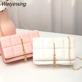 Weiyinxing Leather Shoulder Bags for Women 2023 Fashion Texture Chain Rhomboid Crossbody Bags Summer Trend Handbags Phone Bag Hand Bags