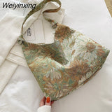 Weiyinxing Women's Bag Shopper Simple Fashion Print Handbags Canvas Waterproof Crossbody Large Capacity Tote Shoulder Bags For Women