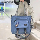 Weiyinxing Canvas Handbags Shoulder Bag Male Women Messenger Crossbody Bags Student Large Capacity School Bags Versatile Tote Bag