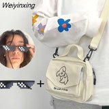 Weiyinxing Women's Messenger Bags Ladies Canvas Printed Cute Envelope Bag Lady Sweet Cartoon Student Shoulder Bag