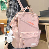 Weiyinxing Women Laptop Waterproof Nylon Bag Girl Cute Travel Green Backpack Female Mommy Bag Fashion Ladies College Backpack Kawaii