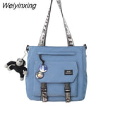 Weiyinxing Canvas Handbags Shoulder Bag Male Women Messenger Crossbody Bags Student Large Capacity School Bags Versatile Tote Bag