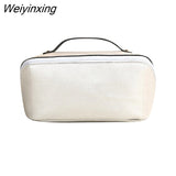 Weiyinxing Large Travel Cosmetic Bag For Women Leather Make Up Organizer Toiletry Kit Bags Female Makeup Accessories Pouch Case Storage