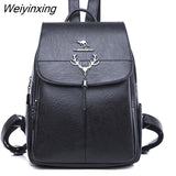 Weiyinxing Women Backpack Female tassel Casual High capacity School Bag Designer Leather Shoulder Bags Women Travel Backpack mochila