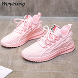 Weiyinxing Women's Breathable Mesh Flat Shoes Light Soft Shoes Women Tennis Shoes Female Casual Walking Sneakers Zapatos De Mujer
