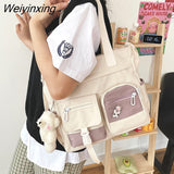 Weiyinxing Canvas Women Handbags Shoulder Bags Nylon Ladies Tote Messenger Bag Oxford Handbag Cross body Bags for Girls Satchels
