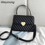 Weiyinxing Thread Quilted Crossbody Bag for Women Luxury Designer PU Leather Tote Bags Lady Retro Shoulder Handbag