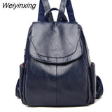 Weiyinxing Designer Backpacks Women Leather Backpacks mochila School Bag for Teenager Girls Travel Backpack Retro Bagpack Sac a Dos