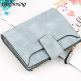 Weiyinxing Fashion Lady Letter Wallet Zipper Short Clutch Solid Vintage Matte Women Wallet Fashion Small Female Purse Short Purse