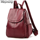 Weiyinxing Designer Backpacks Women Leather Backpacks mochila School Bag for Teenager Girls Travel Backpack Retro Bagpack Sac a Dos