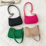 Weiyinxing Women Handbag Solid Color Casual Mini Underarm Bag New Female Chain Shoulder Pouch Hot sale Ladies felt Tote bag