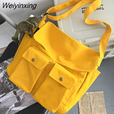 Weiyinxing Canvas Shoulder Bag Student Postman Female Wear-resistant Canvas Bag Crossbody Bags Japanese-style Handbags For Women
