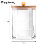Weiyinxing Cotton Swab Plastic Storage Box Bag Female Makeup Organizer For Cosmetics Bathroom Jewelry Makeup Brushes Desk Organizer