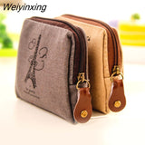 Weiyinxing Classic Women Man Canvas Coin Purse Zip Wallet Small Bag Case Pouch Holder Retro Money Bags Gift