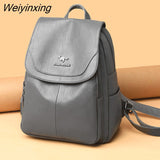 Weiyinxing Women Backpack Leather Leisure School Bags For Teenager Girls Lady Fashion Shoulder Bags High Quality Lady Travel Backpack