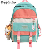 Weiyinxing Female Waterproof College Backpack Trendy Girl Harajuku Travel School Bag Kawaii Lady Backpack Fashion Women Laptop Book Bag