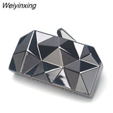 Weiyinxing Acrylic Box Geometric Evening Bag Clutch Bags Elegent Chain Women Handbag for Party Shoulder Bag for Wedding/Dating/Party
