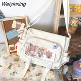 Weiyinxing Nylon Crossbody Bags for Women Solid Color Tote Shoulder Bag Large Capacity Youth Fashion Handbag Messenger Schoolbag