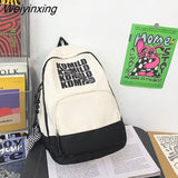 Weiyinxing Letter Printing Women Backpack Multifunction Waterproof Travel Bagkpack Student School Bag Teenage Girls Laptop Backpack