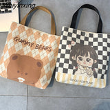 Weiyinxing Women Portable Bento Bag Cute Bag Commute And Carry Lunch Box Bag Tote Bag Handbag Cute Girl Cute Bear Printing Bag Portable Bag