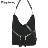 Weiyinxing Soft Leather Shoulder Crossbody Bags for Women Luxury Handbag Women Bag High Quality Suede Tote Bag Female Messenger Bag