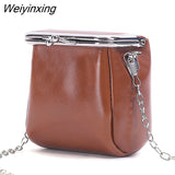 Weiyinxing Women Shoulder bags Fashion Genuine Leather Cosmetic bag Mini Lipstick Bag for Women Solid Cosmetic Bag Small Crossbody Bags