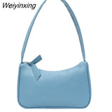 Weiyinxing New Women's Fashion Handbags Retro Solid Color Totes Bags PU Leather Shoulder Underarm Bag Casual Women Shoulder Bag