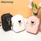 Weiyinxing Women Mini Shoulder Bag Tassel Embroidery Cover Female Mobile Phone Bag Fashion Shoulder Bag Ladies One Shoulder Messenger Bag