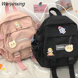 Weiyinxing Style School Backpack for Girls Small Women's Backpack Multi Pocket Bags Fashion School Mochila Young Girl's Backpacks