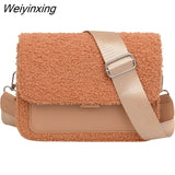 Weiyinxing MANTANG New Winter Wool Shoulder Bag Plush Messenger Bags for Women Brand Designer Handbags and Purses Ladies Crossbody Bag