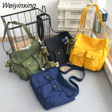 Weiyinxing Canvas Shoulder Bag Student Postman Female Wear-resistant Canvas Bag Crossbody Bags Japanese-style Handbags For Women