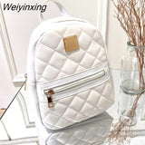 Weiyinxing Backpacks Women PU Leather Cute Small Backpack Female White Back Pack Black Backpacks For Teen Girls Fashion Backpack Women
