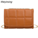 Weiyinxing Style Small Shoulder Bags For Women Solid Color Leather Mini Chain Crossbody Bag Female Phone Purse Casual Messenger Bags