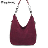Weiyinxing Large Capacity Suede Female Handbags Women Bags High Quality Women Shoulder Bag Vintage Soft Leather Messenger Totes bag
