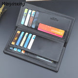 Weiyinxing Men Wallets Male PU Leather Purses Bifold Slim Card Holders High Quality Long Purse Portable Multi-card Position Money Bag