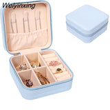 Weiyinxing Jewelry Box Organizer Display Travel Jewelry Boxes Case Portable Locket Necklace Leather Storage Earring Ring Holder