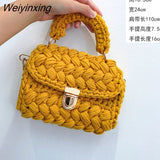Weiyinxing Rope Woven Women Handbags Designer Knitting Chains Shoulder Crossbody Bag Casual Lady Hand Bags Small Flap Purses 2023