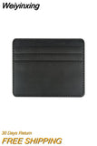 Weiyinxing Leather ID Card Holder Candy Color Bank Credit Card Box Multi Slot Slim Card Case Wallet Women Men Business Card Cover