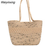Weiyinxing Beach Basket Summer Bag straw Bag Ffashion Beach Bbags Big Rattan Shoulder Bags Large Capacity Woven Bag Hand-Made Handbags