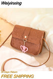 Weiyinxing Shoulder Crossbody Bag New 2023 Ladies Embossed PU Leather Small Square Bag Heart-shaped Small Pendant Fresh Sweet Phone Bag