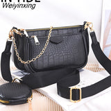 Weiyinxing Sets For Women Handbag PU Leather Shoulder Messenger Bags Mini Female Underarm Bag Ladies Chain Crossbody Bag Purse bolsa