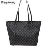 Weiyinxing Women's Tote Bag 2023 Early Autumn New Shoulder Bag Korean Fashion Letter Big Bag Simple Trend Shoulder Bag