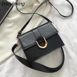 Weiyinxing new one-shoulder diagonal large-capacity leisure horseshoe buckle wide shoulder strap underarm bag