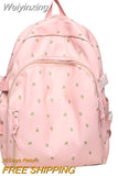 Weiyinxing Women Floral Print Laptop Book Bag Trendy Female College Backpack Girl Travel Kawaii School Bag Lady Nylon Backpack Fashion
